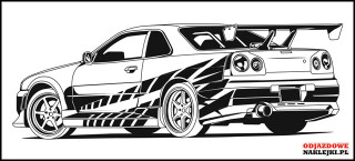 Fast and Furious Nissan Skyline GTR 100cm black matt