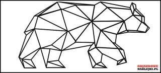 Geometric animal BEAR 85cm black mat